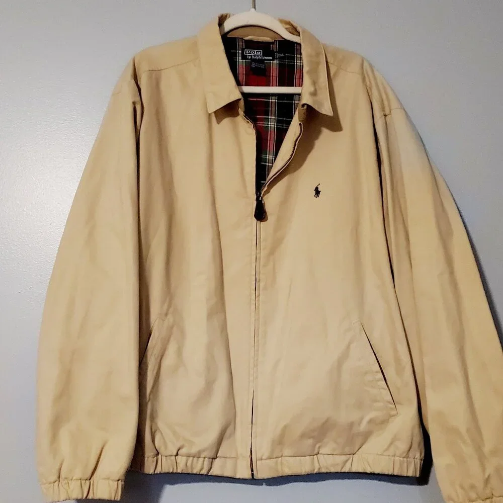 Polo Ralph Lauren Y2K Men' Bomber Harrington Plaid Jacket Lightweight size XXL